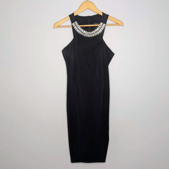 Zara Dresses & Skirts - Zara Black Jewel Neck Sleeveless Cocktail Dress M